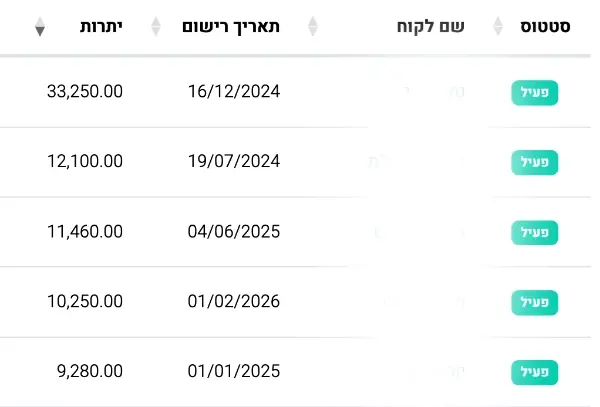 טבלת הלקוחות המובילים